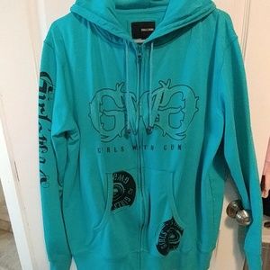 Teal Girls with Guns hoodie